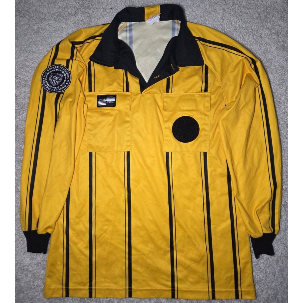 Official Sports Long Sleeve Soccer Jersey Yellow Size M & L